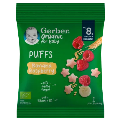 Gerber bio gabonasnack banán-málna 7g termékhez kapcsolódó kép