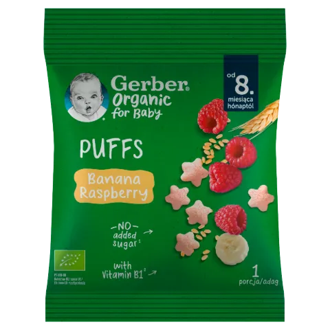 Gerber bio gabonasnack banán-málna 7g termékhez kapcsolódó kép