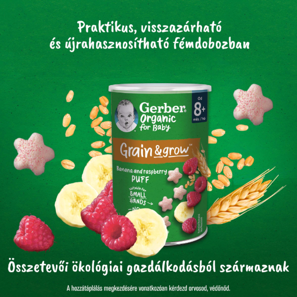 GERBER BIO GAB. SNACK BANAN MALNA 8+ HO 35 g termékhez kapcsolódó kép