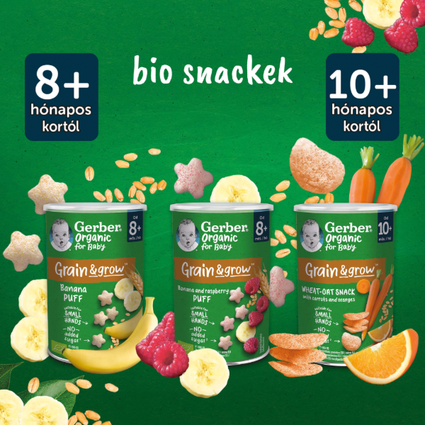 GERBER BIO GAB. SNACK BANANOS 8+ HO 35 g termékhez kapcsolódó kép