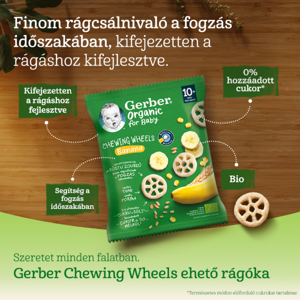GERBER ORG. CW BIO GABONASCNACK BANANOS 28 g termékhez kapcsolódó kép