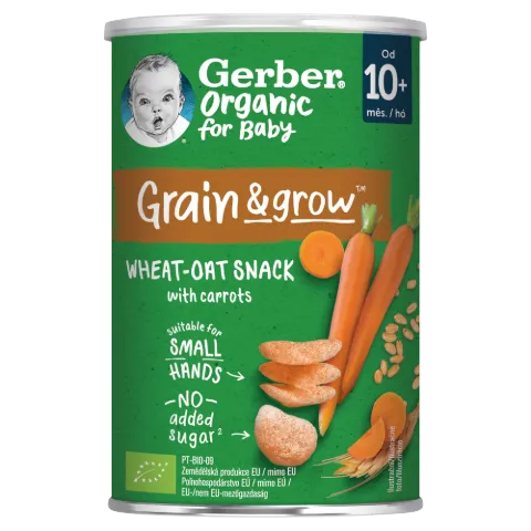 Gerber bio sárgarépás és narancsos bio búza- és zabsnack 10 hónapos kortól 35 g termékhez kapcsolódó kép
