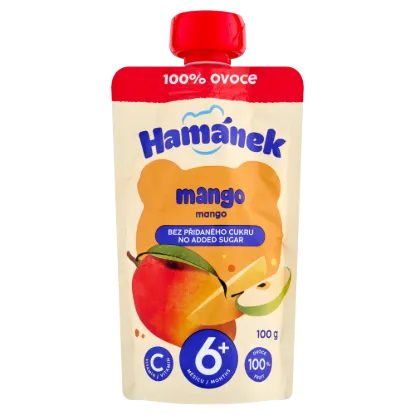 Hamánek alma és mangó gyümölcspüré 6 hónapos kortól 100 g termékhez kapcsolódó kép