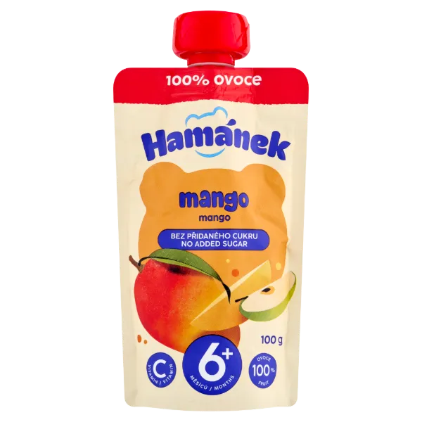 Hamánek alma és mangó gyümölcspüré 6 hónapos kortól 100 g termékhez kapcsolódó kép