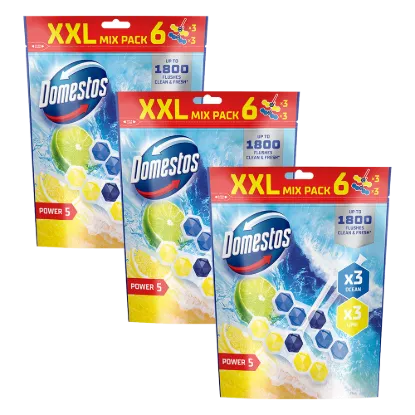 Domestos Power 5 Ocean/Lime WC frissítő blokk 6 x 50 g termékhez kapcsolódó kép