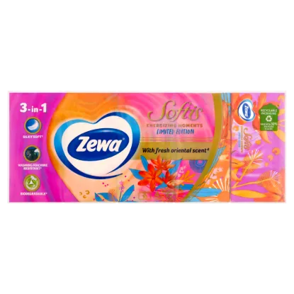 Zewa Softis 4 rétegű papír zsebkendő LE "Fresh Green" 10x9 db termékhez kapcsolódó kép
