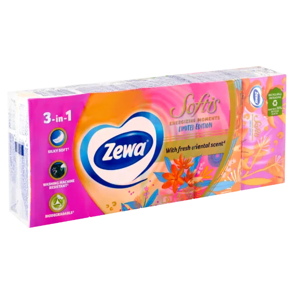 Zewa Softis 4 rétegű papír zsebkendő LE "Fresh Green" 10x9 db termékhez kapcsolódó kép