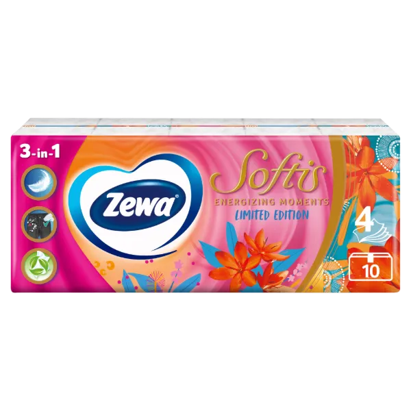 Zewa Softis 4 rétegű papír zsebkendő LE "Fresh Green" 10x9 db termékhez kapcsolódó kép