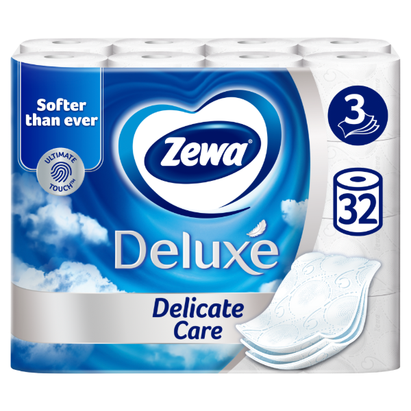 Zewa Deluxe Delicate Care toalettpapír 3 rétegű 32 tekercs termékhez kapcsolódó kép