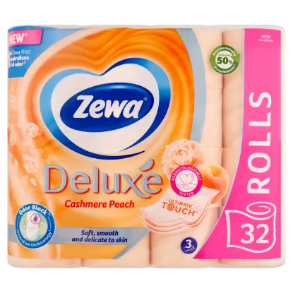 Zewa Deluxe Cashmere Peach toalettpapír 3 rétegű 32 tekercs termékhez kapcsolódó kép