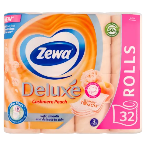 Zewa Deluxe Cashmere Peach toalettpapír 3 rétegű 32 tekercs termékhez kapcsolódó kép