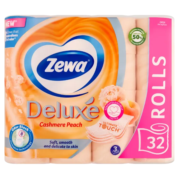 Zewa Deluxe Cashmere Peach toalettpapír 3 rétegű 32 tekercs termékhez kapcsolódó kép