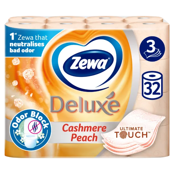 Zewa Deluxe Cashmere Peach toalettpapír 3 rétegű 32 tekercs termékhez kapcsolódó kép