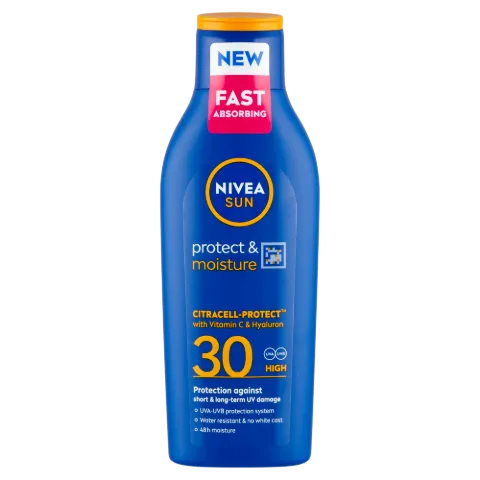 NIVEA SUN Protect & Moisture hidratáló naptej FF30 200 ml termékhez kapcsolódó kép