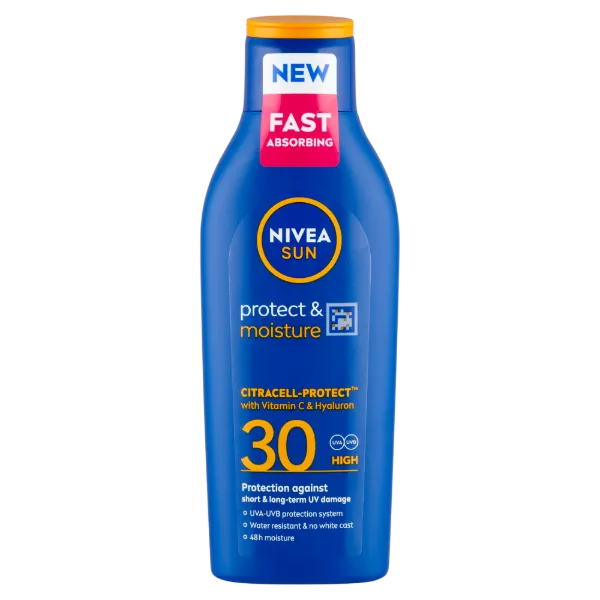 NIVEA SUN Protect & Moisture hidratáló naptej FF30 200 ml termékhez kapcsolódó kép