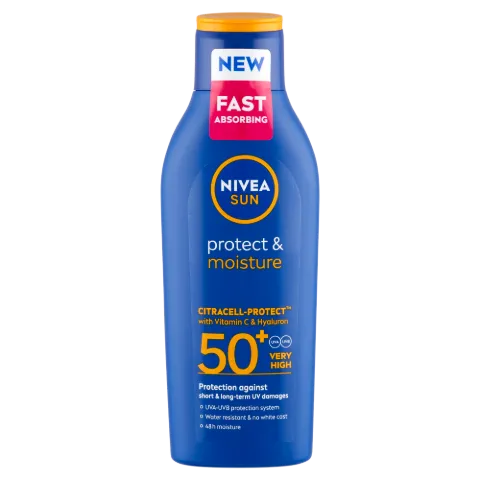 NIVEA SUN Protect & Moisture hidratáló naptej FF50+ 200 ml termékhez kapcsolódó kép
