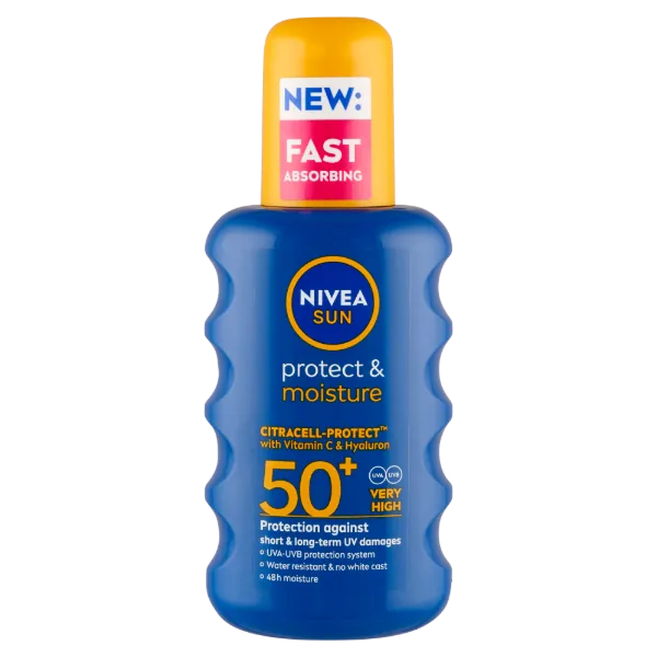 NIVEA SUN Protect & Moisture napozó spray FF50+ 200 ml termékhez kapcsolódó kép