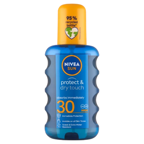 NIVEA SUN Protect & Dry Touch átlátszó hűsítő napozó spray FF30 200 ml termékhez kapcsolódó kép