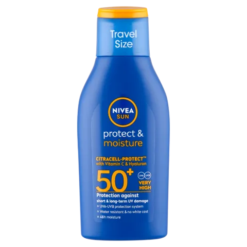 NIVEA SUN Protect & Moisture hidratáló naptej FF50+ 100 ml termékhez kapcsolódó kép