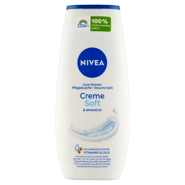 NIVEA Creme Soft ápoló hatású krémtusfürdő C- és E-vitaminnal, értékes olajokkal 250 ml termékhez kapcsolódó kép