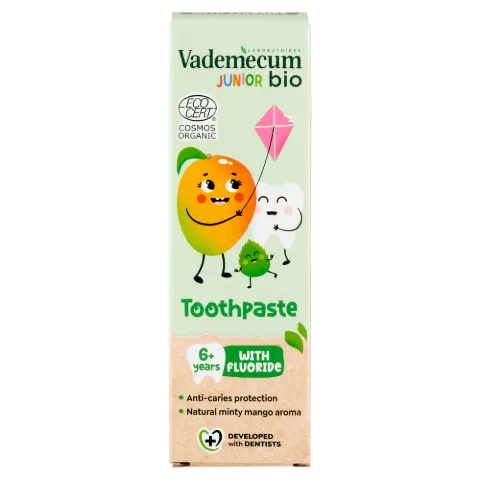 Vademecum Bio Kid mangó-menta ízű fogkrém 6+ 12x50ml termékhez kapcsolódó kép