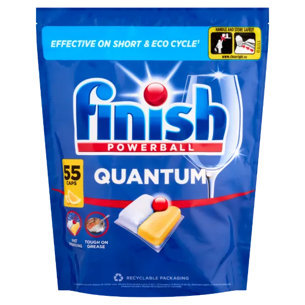 Finish Powerball Quantum All in 1 mosogatógép-kapszula, Lemon, 55 db termékhez kapcsolódó kép