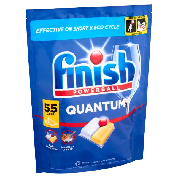 Finish Powerball Quantum All in 1 mosogatógép-kapszula, Lemon, 55 db termékhez kapcsolódó kép