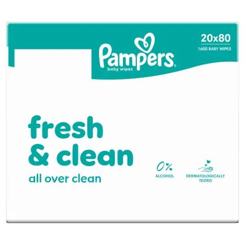 Pampers törlőkendő Fresh Clean XXL 20x80db termékhez kapcsolódó kép