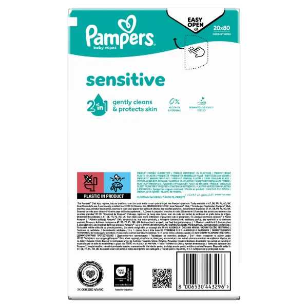Pampers törlőkendő Sensitive XXL 20x80db termékhez kapcsolódó kép
