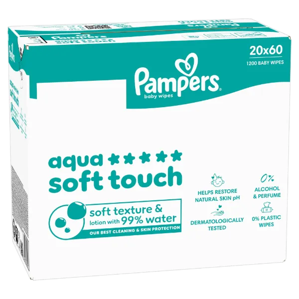 Pampers törlőkendő Aqua Soft Touch 20x60 termékhez kapcsolódó kép