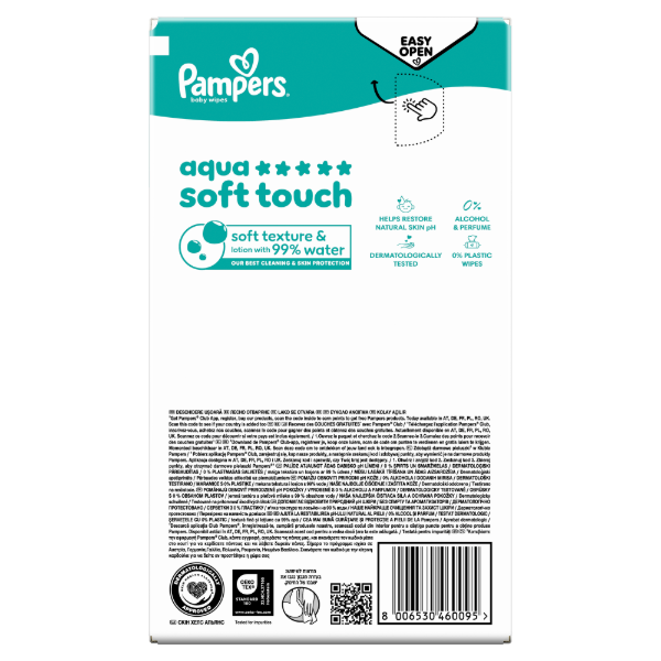 Pampers törlőkendő Aqua Soft Touch 20x60 termékhez kapcsolódó kép