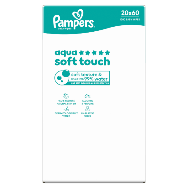 Pampers törlőkendő Aqua Soft Touch 20x60 termékhez kapcsolódó kép