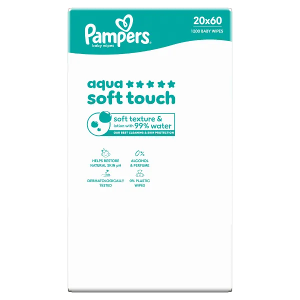 Pampers törlőkendő Aqua Soft Touch 20x60 termékhez kapcsolódó kép
