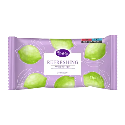 VIOLETA frissítő törlőkendő 18db - citrus (20db/#) termékhez kapcsolódó kép