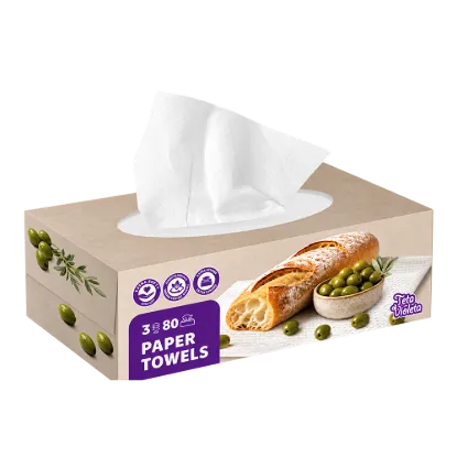 VIOLETA dobozos háztartási törlő 3 rét/80 lap, 2 design (12/#) termékhez kapcsolódó kép